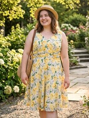 Vintage Bobbie Bee Womens Floral Dress Womens Sz 18 Summer Resort Vacation